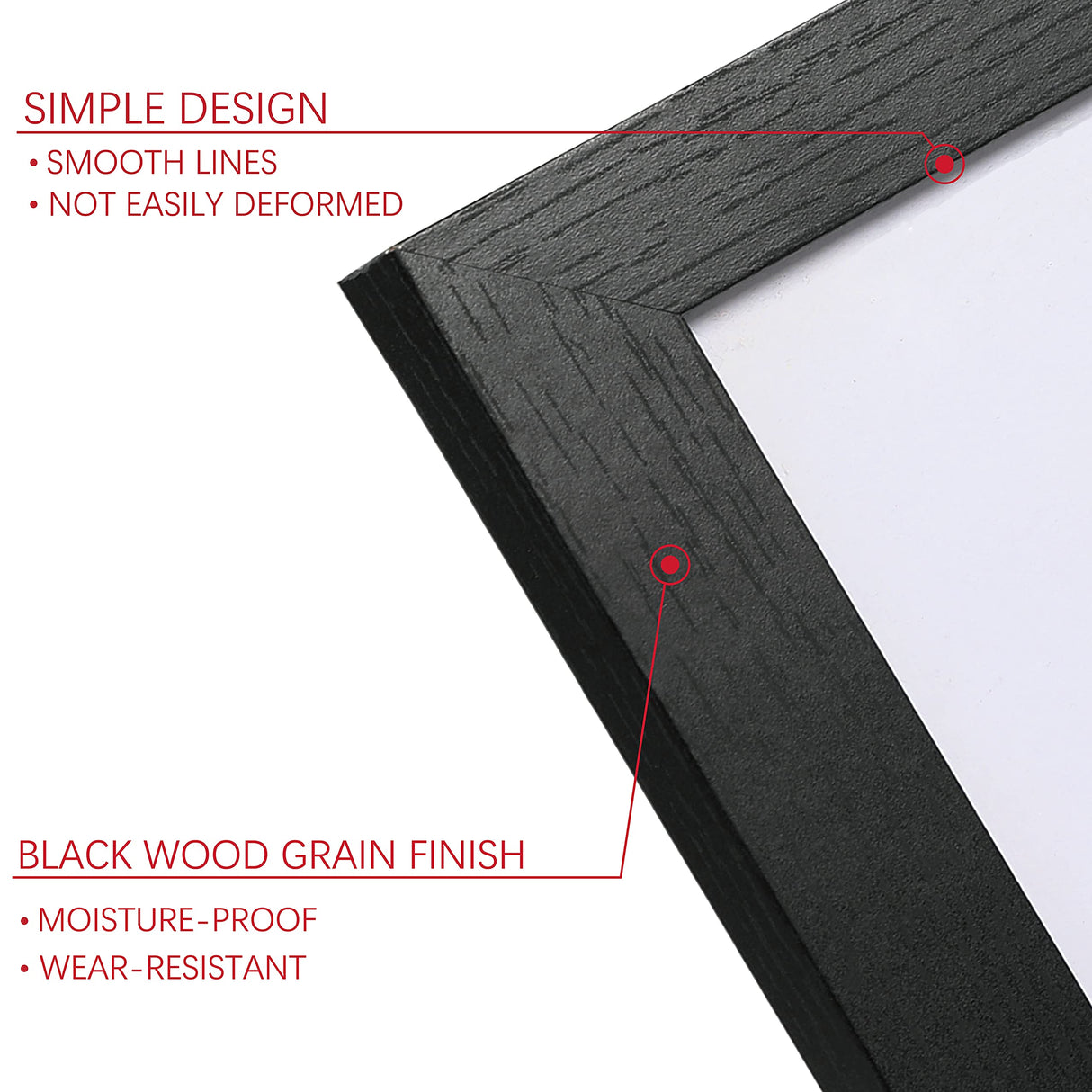 PEALSN 11x14 Picture Frame Set of 6, Display Pictures 8x10 with Mat or 11x14 Without Mat for Wall Mounting or Table Top, Photo Frames Collage for Wall Decor, Black Woodgrain. PEALSN