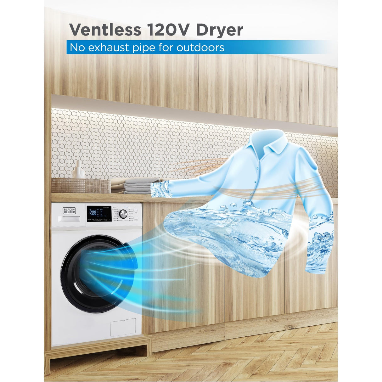 BLACK+DECKER Washer and Dryer Combo, 2.7 Cu. Ft. All In One Washer and Dryer with LED Display & 16 Cycles BLACK+DECKER