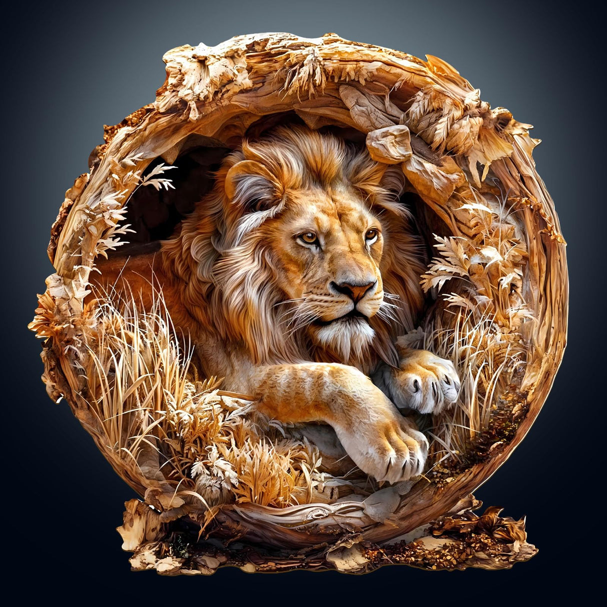 KAAYEE Wooden Puzzles for Adults, 3D Vision Effect Lion King Wooden Jigsaw Puzzles 200 PCS Unique Shape Advanced Wood Puzzle Adult, 3D Effect Flat Puzzle Birthday Gifts Family Game (M-11.4 * 11.4in) KAAYEE