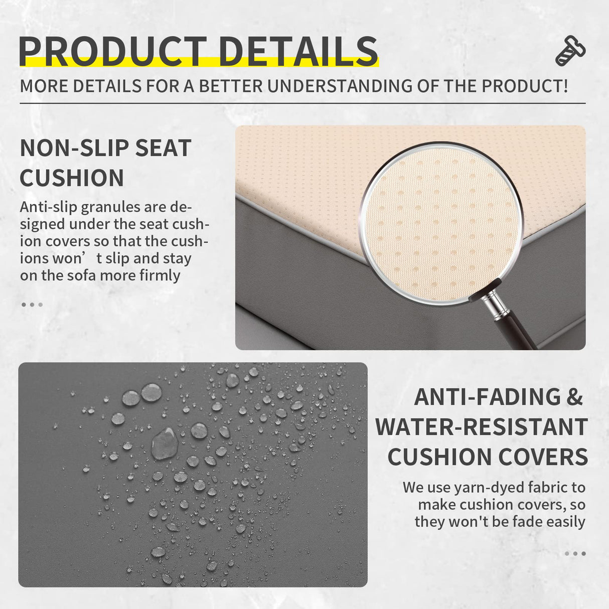 Lviden 6 Pieces Wicker Patio Furniture Sets Outdoor Conversation Set PE Rattan Sectional Sofa Couch with Storage Table and Grey Cushions Lviden