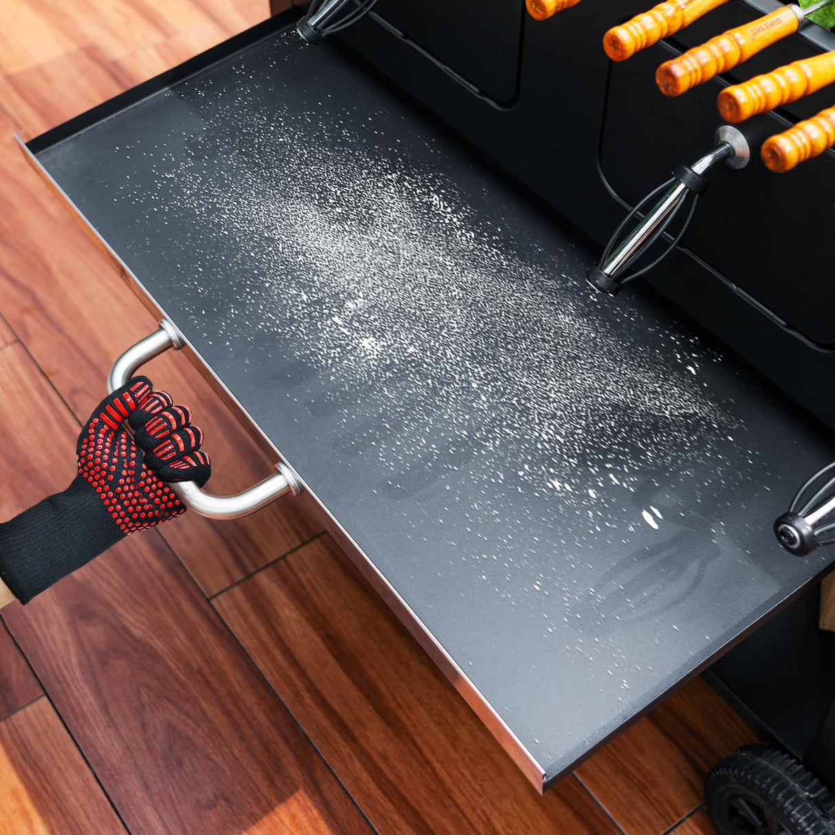 Charcoal Grill Outdoor BBQ Grill, Extra Large Cooking Area 794 Square Inches with Two Individual & Adjustable Charcoal Tray, Foldable Side Tables for Outdoor Cooking Backyard Camping Picnics By DNKMOR WoodArtSupply