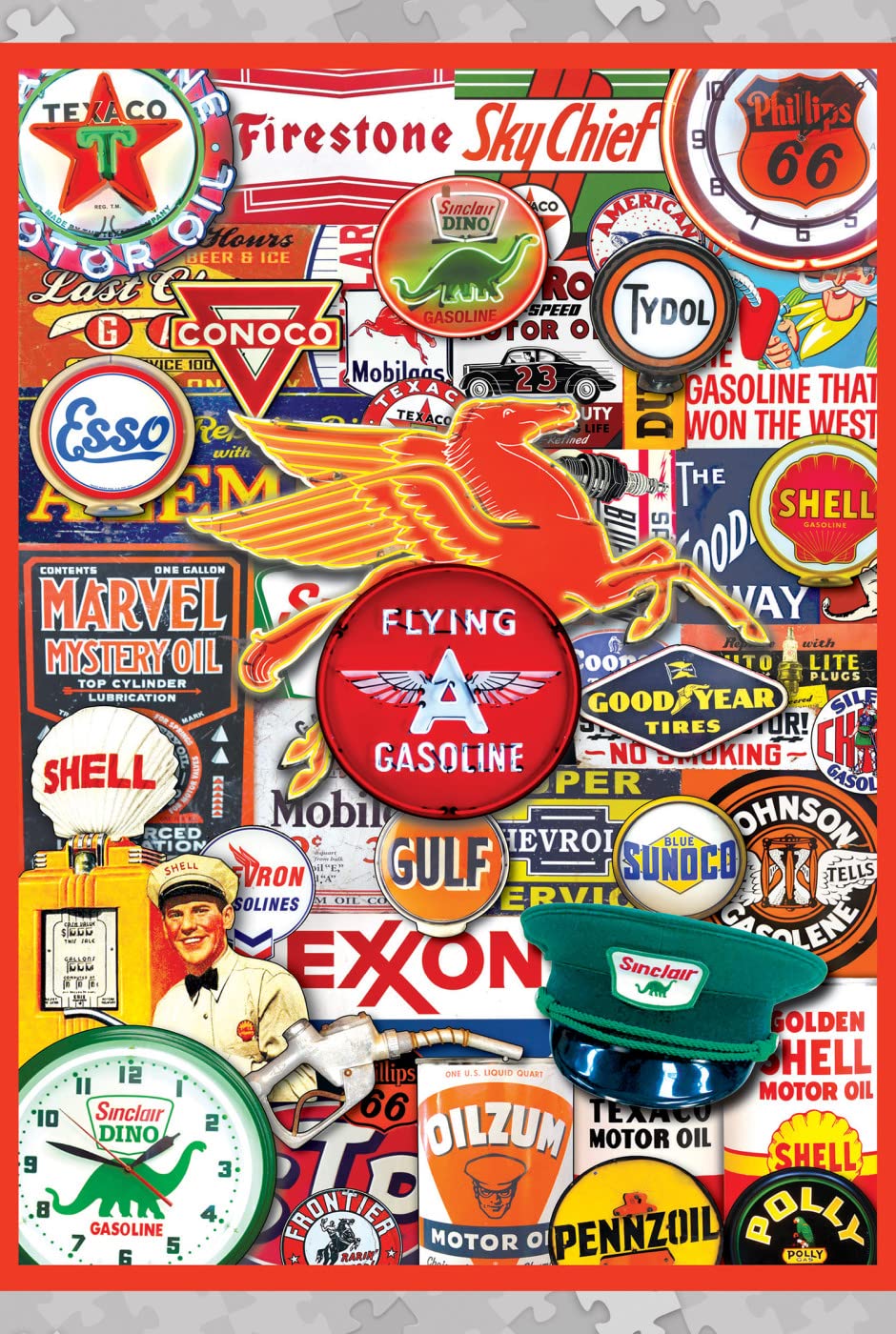 Masterpieces 1000 Piece Jigsaw Puzzle with Collectible Tin Case - Retro Petrol - 11.25"x16.75" Masterpieces