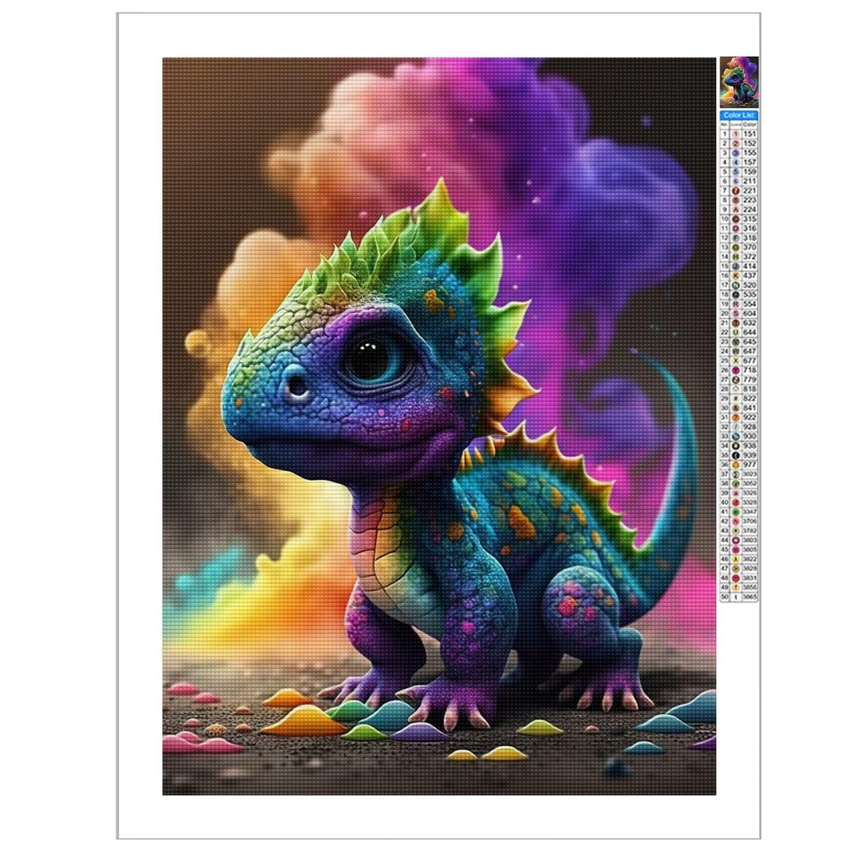 CoHraeu Diamond Painting Kits Cute Dinosaur Baby, Beautiful Diamond Painting Picture Round Drill and Full Drill Diamond Art Kits for Adult Home Wall Decoration 8x12 inch CoHraeu