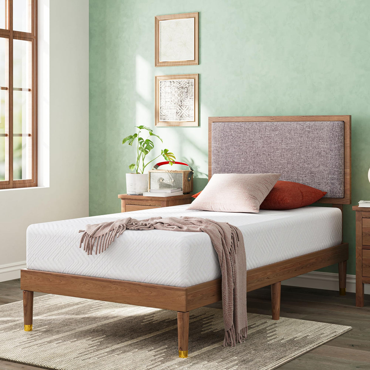 Dyonery Twin Mattress - 6 Inch Green Tea Memory Foam Mattress- Twin Mattress in a Box - CertiPUR-US Certified Fiberglass Free Mattress - Cooling Gel Layer - Medium Firm - 75" x 38" Dyonery