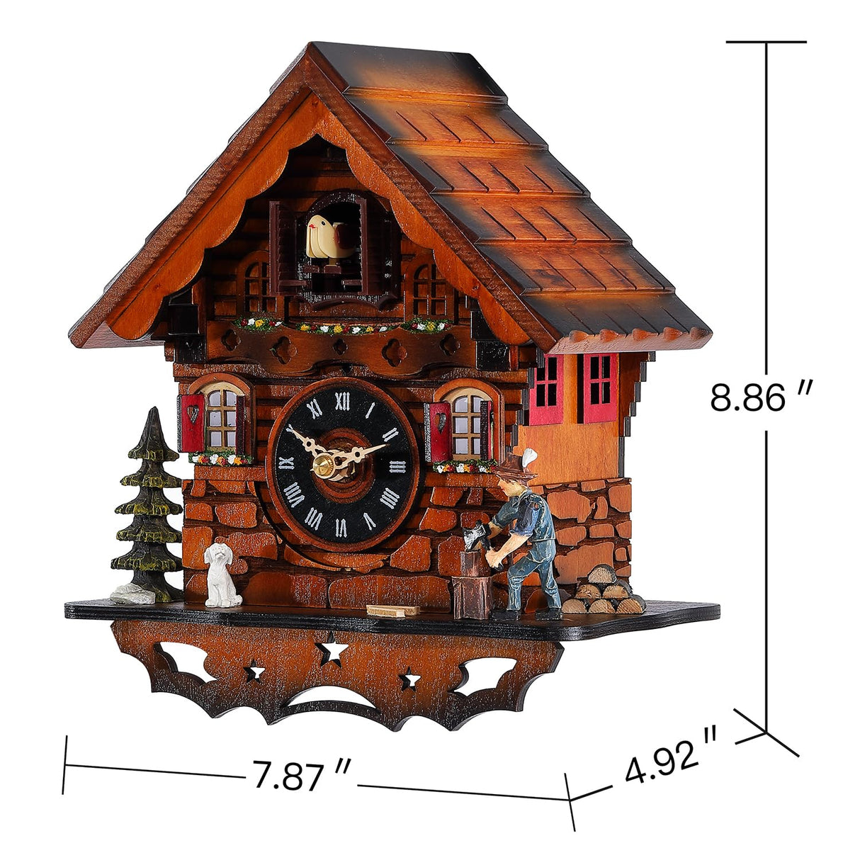 Kintrot Cuckoo Clock Traditional Black Forest Clock Antique Wooden Pendulum Quartz Wall Clock Kintrot