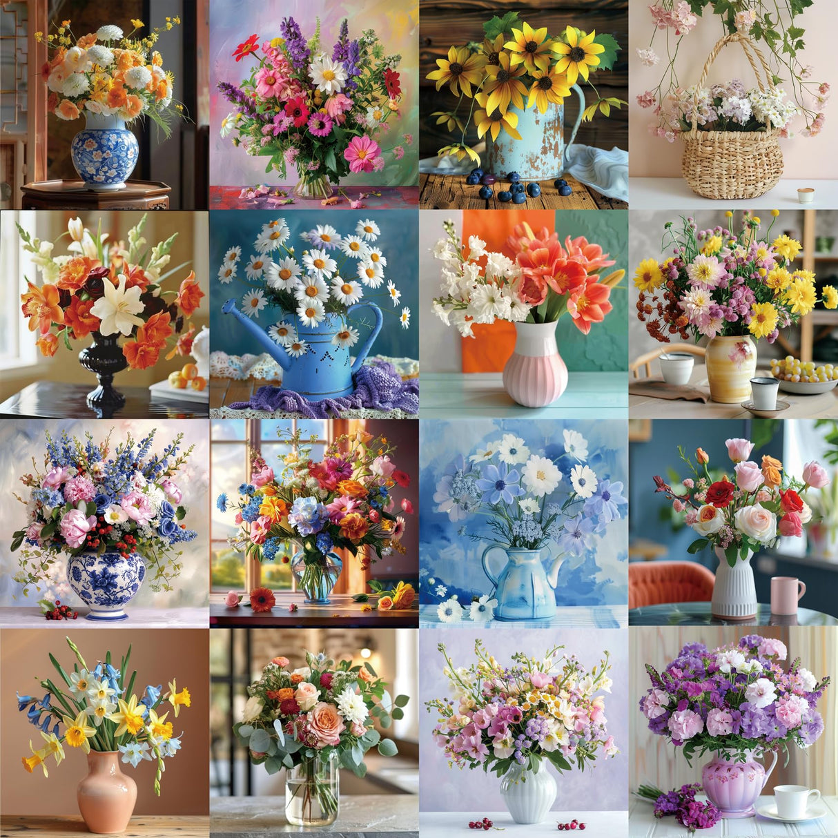 Flower Puzzle Art Puzzles 1000 Pieces for Adults, Colorful Jigsaw Puzzles Plant Puzzle, Sunflower Rose Flowers Jigsaw Puzzle Family Collage Puzzles for Challenging BBOLDIN