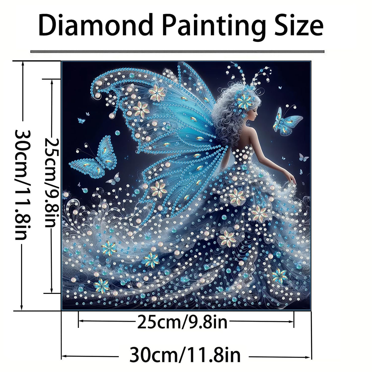 GXGLLPZBY Diamond Painting Kits for Beginners,Butterfly Fairy Diamond Arts Kits for Adults,5D DIY Special Shaped Gem Art Kit,Crystal Paint by Diamond for Home Wall Decor 11.8x11.8inch GXGLLPZBY