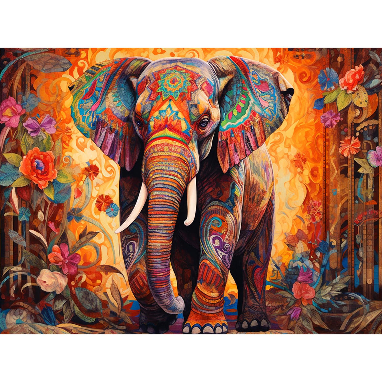 Lophomie Diamond Art Kits for Adults, 5D DIY Elephant Diamond Painting Kits for Adults Beginners, Diamond Dots Kits Gem Arts Crafts for Home Wall Decor 16x12 Inch Lophomie