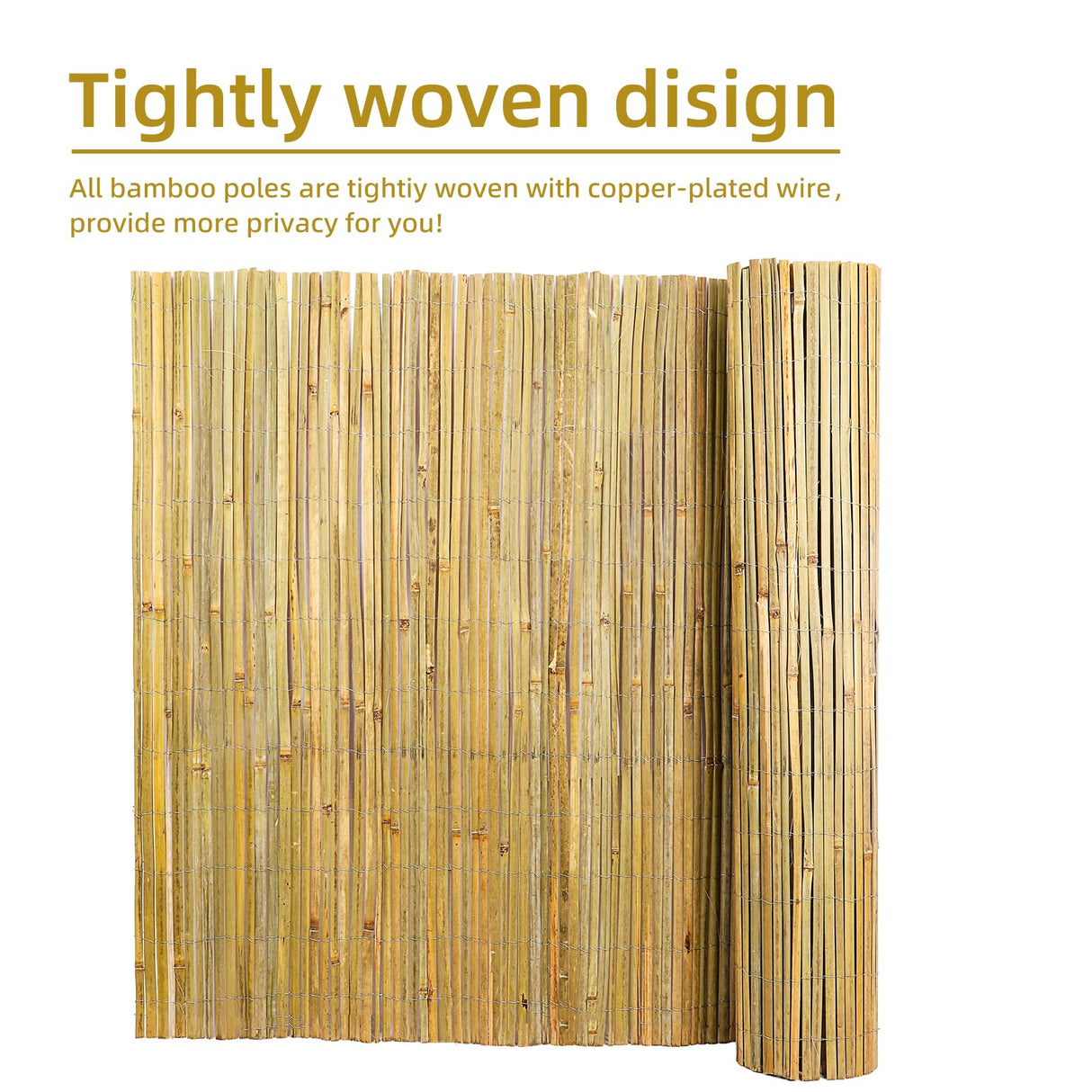 Natural Bamboo Slat Screening,6FT x 13FT Bamboo Fence Panel for Garden Privacy Fence Screen for Indoor or Outdoor (1.8m x 4m Approx) Gardgue