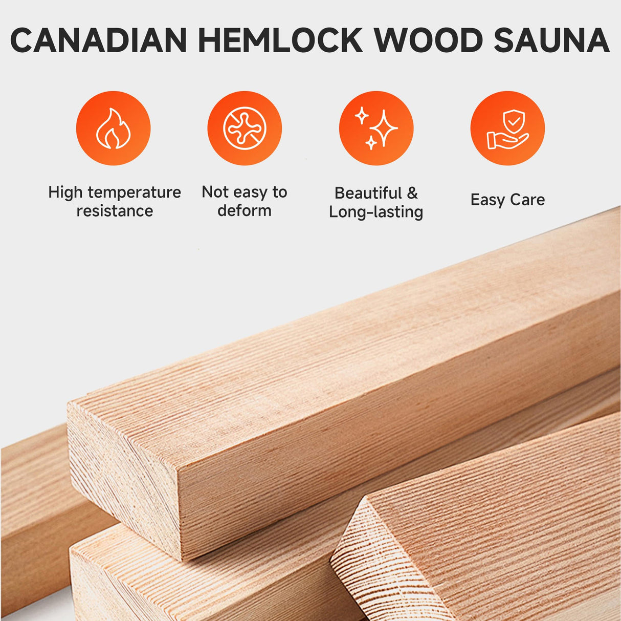 Real Relax Far Infrared Sauna Room 1 Person, Compact Hemlock Wooden Indoor Home Sauna Room with 950W 6pcs Low EMF Heating Plates Real Relax