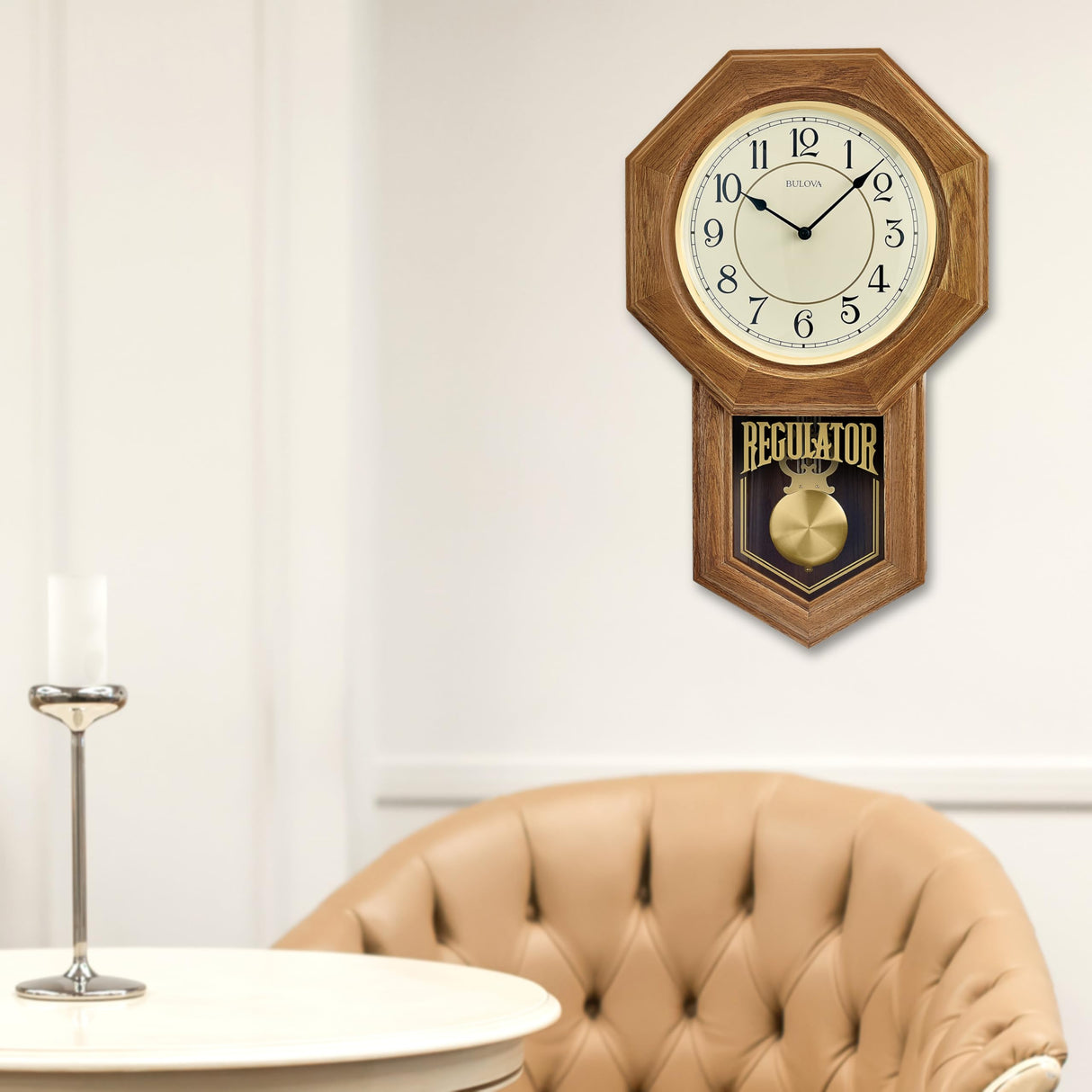 Bulova Clocks Model C3545 Thomaston, Golden Oak Bulova