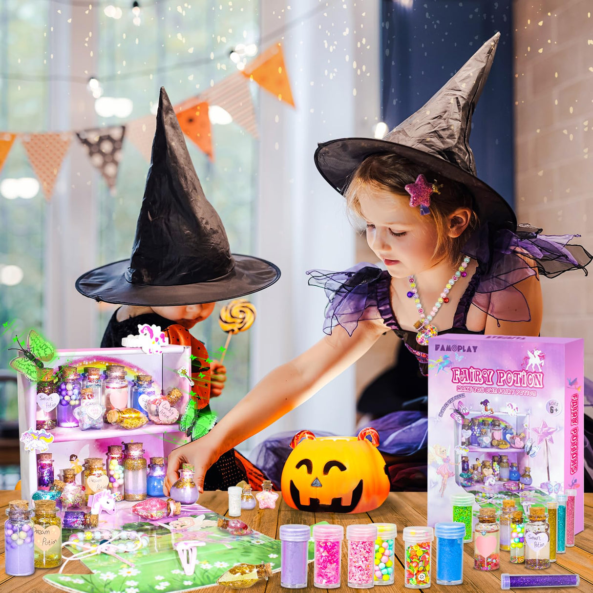 FAMOPLAY Fairy Potion Kits for Kids, DIY 18 Bottles Magical Fairy Polyjuice Potions, Creative Craft Kit Fun Magic Gift Toy for Girls 6 7 8 9 10 FAMOPLAY