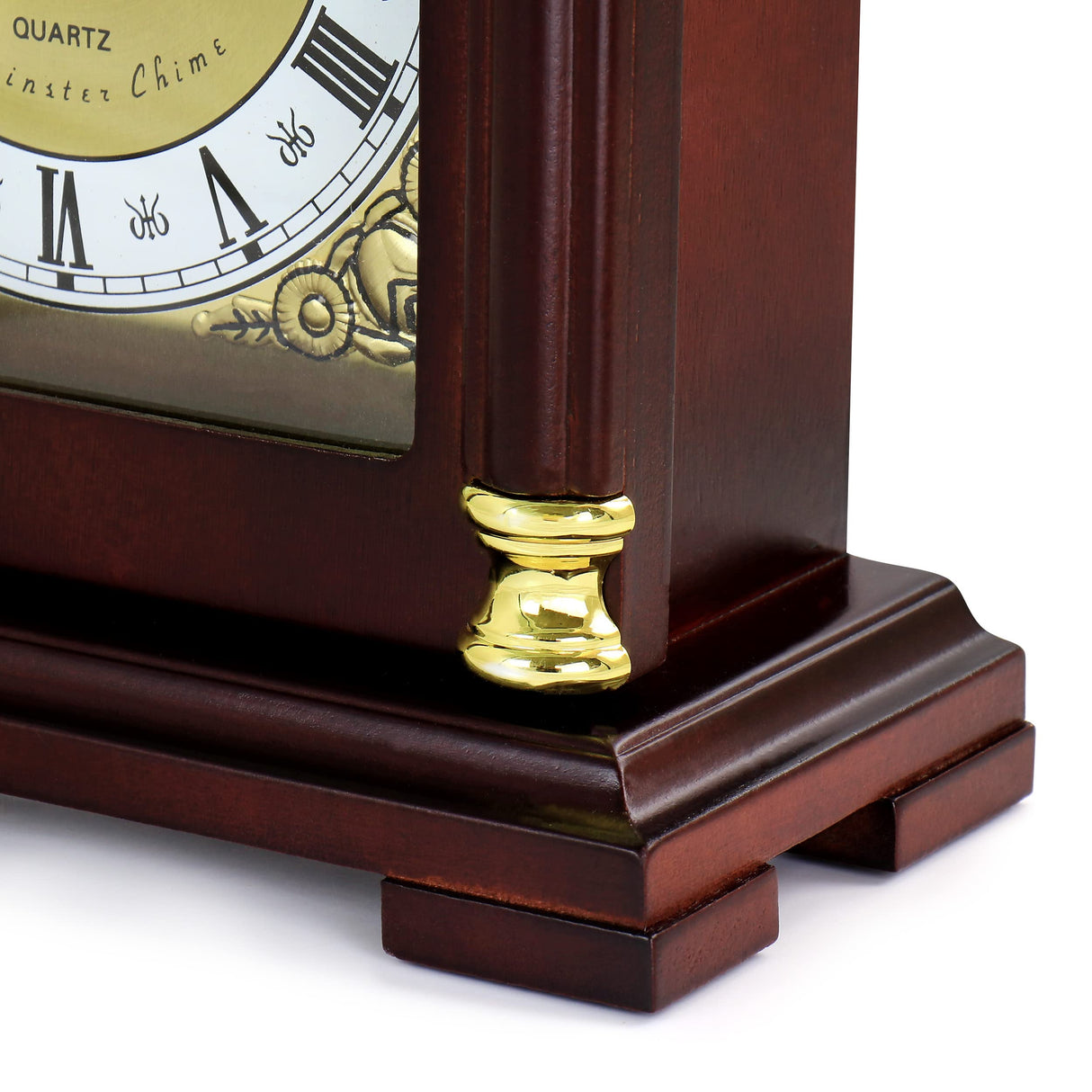 Bedford Clock Collection Redwood Mantel Clock with Chimes Bedford Clock Collection
