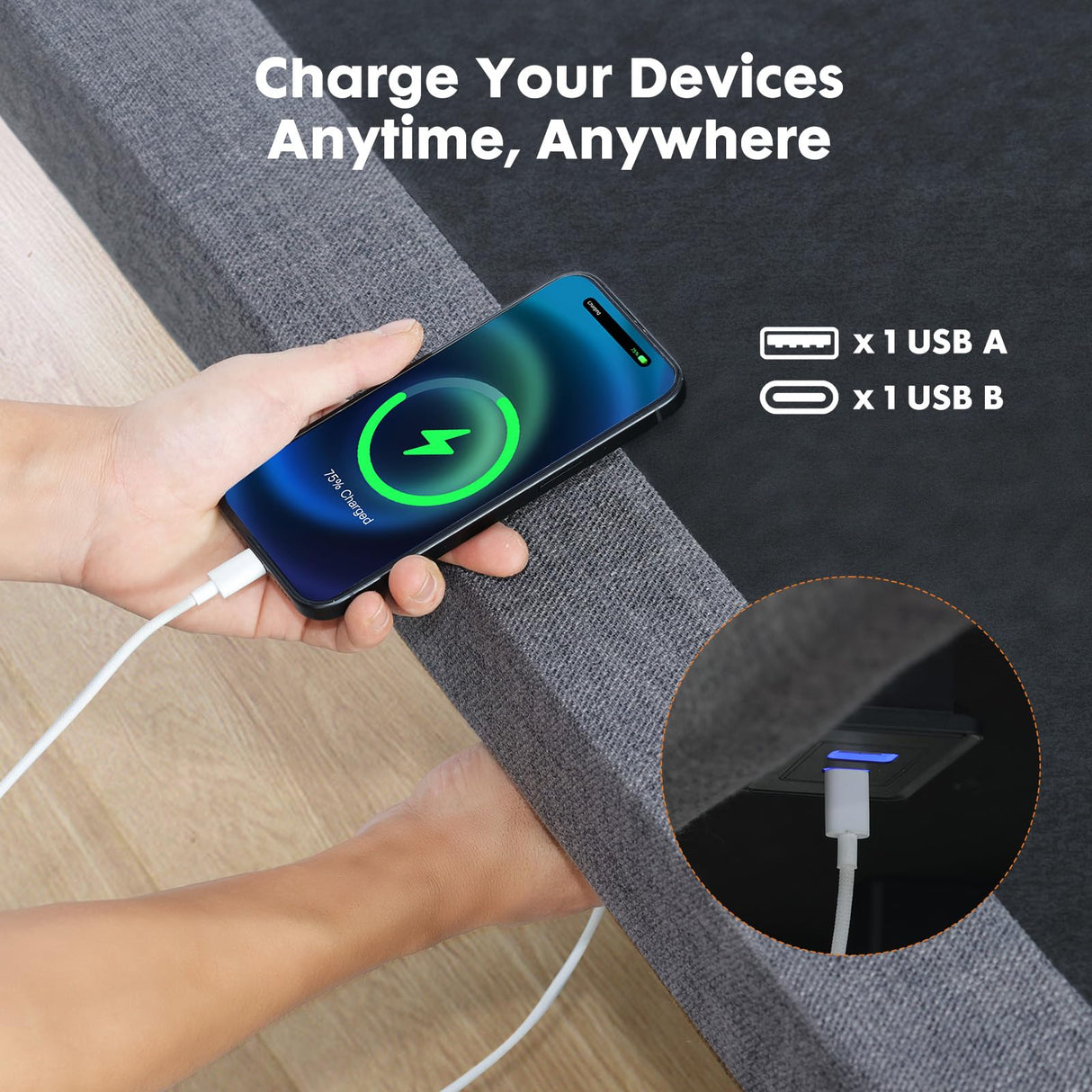 Sweetcrispy Full Adjustable Bed Frame, Ergonomic Electric Bed Base with Wireless Remote and 2 USB Ports, Head and Foot Incline, Zero Gravity Bed, Anti-Snore, Easy Assembly Sweetcrispy