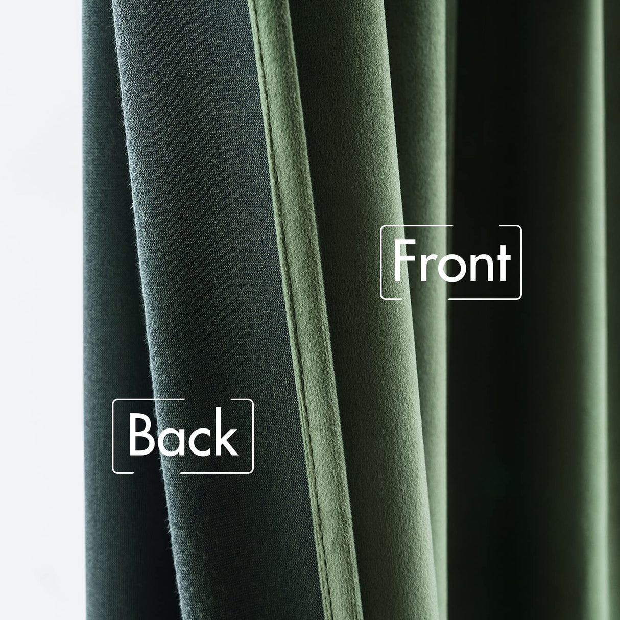 MIULEE Velvet Curtains 108 inches Long 2 Panels - Luxury Blackout Curtains for Bedroom Living Room Thermal Insulated Super Soft Window Drapes Rod Pocket & Back Tab, Olive Green MIULEE