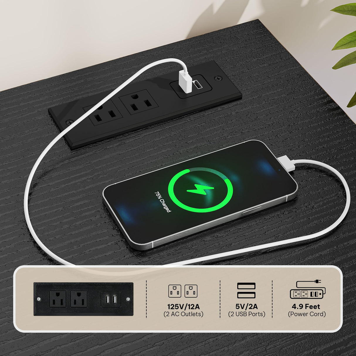 YITAHOME TV Stands for 65 inch TV Entertainment Center with 2 Industrial 4-Tier Bookshelves, LED TV Stands for Living Room, Modern Farmhouse TV Console Cabinet with Power Outlets,Black YITAHOME