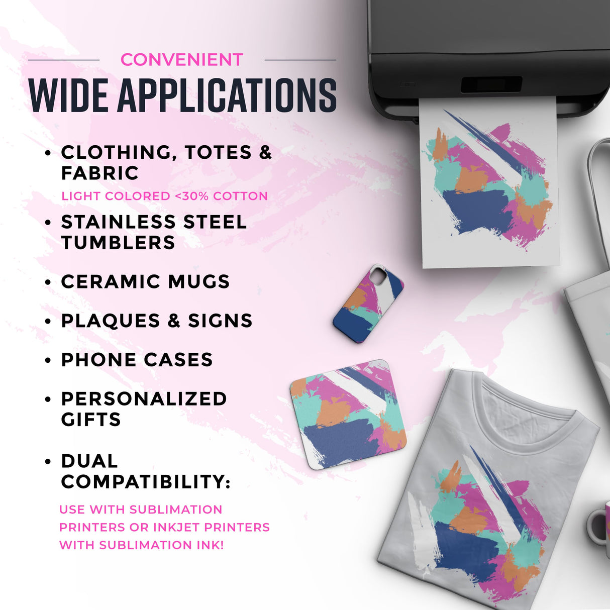 Bryco Goods Sublimation Paper 8.5 x 11 Inches - 200 Sheets - Compatible with Sublimation Printer and Inkjet Printer with Sublimation Ink - 120GSM – Made in the USA Bryco Goods