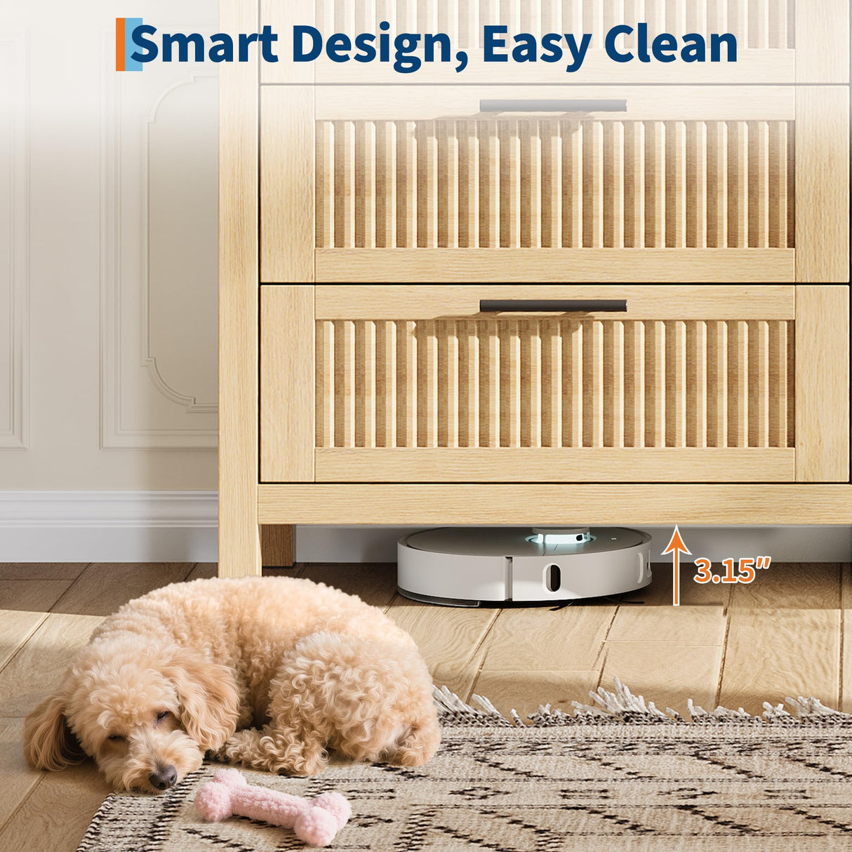 GarveeHome Fluted 4 Drawers Dresser for Bedroom, 35.4 in Tall Chest of Dressers for Closet, 4 Fluted Drawers with Metal Handle, Large Clothes Storage Cabinet for Bedroom, Nursery, Living Room, Natural GarveeHome