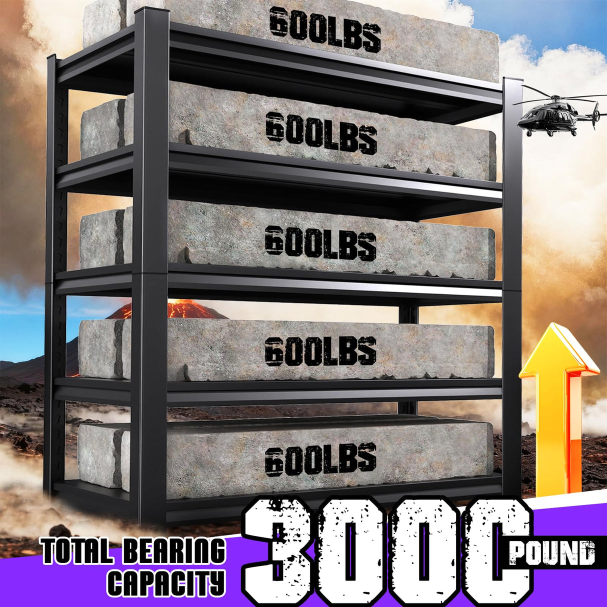 RPGHJJ 72" H Garage Shelving Units Garage Storage Shelves 5T Metal Shelf Heavy Duty Shelving Unit Adjutable Industrial Utility Shelf Storage Rack for Warehouse, Basement,72" H*36" W*16" D RPGHJJ