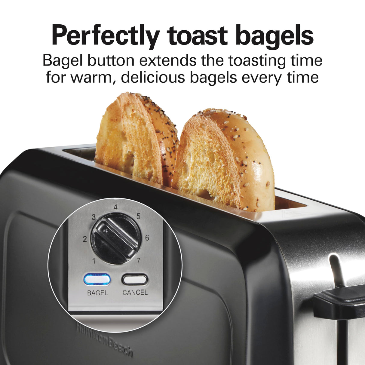 Hamilton Beach Extra Long Slot 2 Slice Toaster with Browning Control, Bagel Function, Cancel Button & Auto Shutoff, Modern Slim Design Fits Any Space, Black (22989) Hamilton Beach