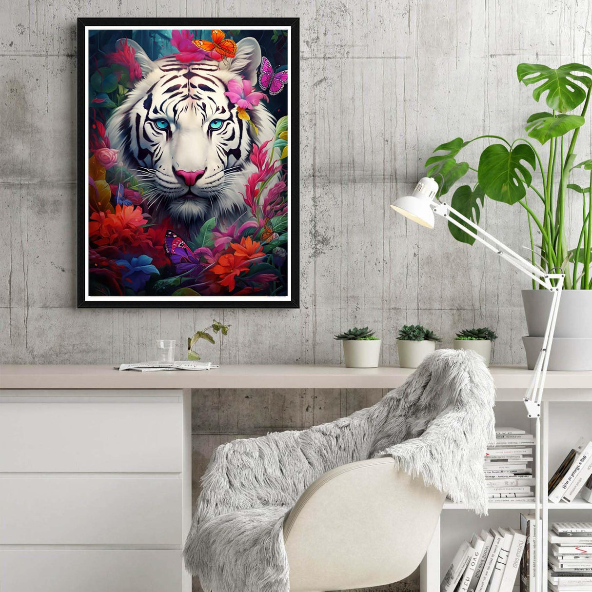 Reofrey DIY Diamond Art Kits for Adults Tiger, Animal Full Drill Round Rhinestone Diamond Painting Kits, Cross Stitch Embroidery Canvas for Crafts Home Decor 30x40cm X11 Reofrey
