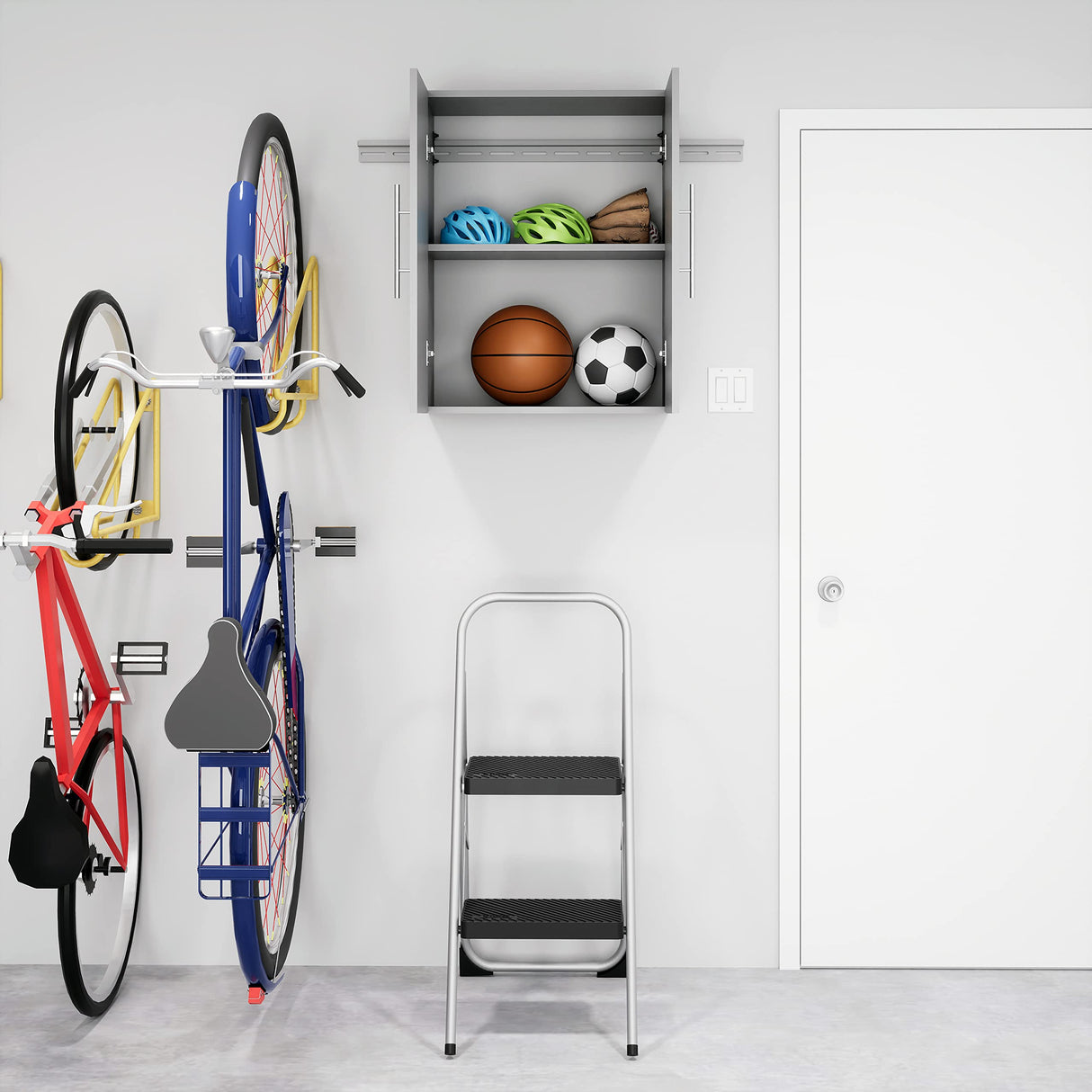 HangUps Upper Storage Cabinet, 24", Light Gray Prepac