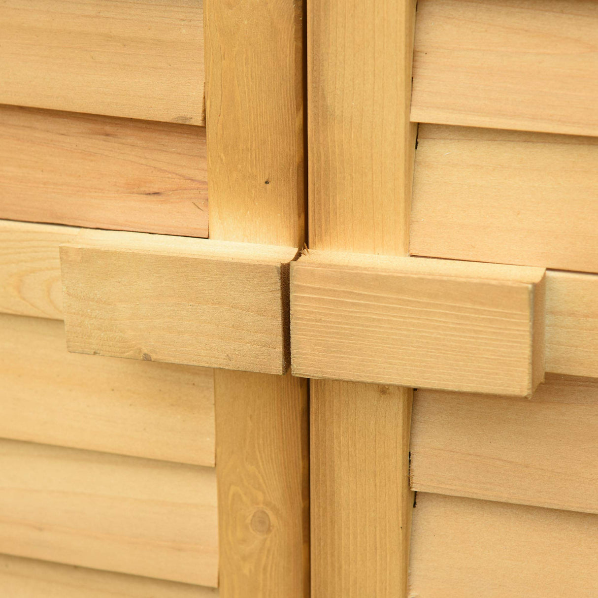 Outsunny Garden Potting Bench Table Wooden Workstation Shed with Tabletop, Hooks, 3-Tier Shelves Cabinet and 2 Magnetic Close Doors Outsunny