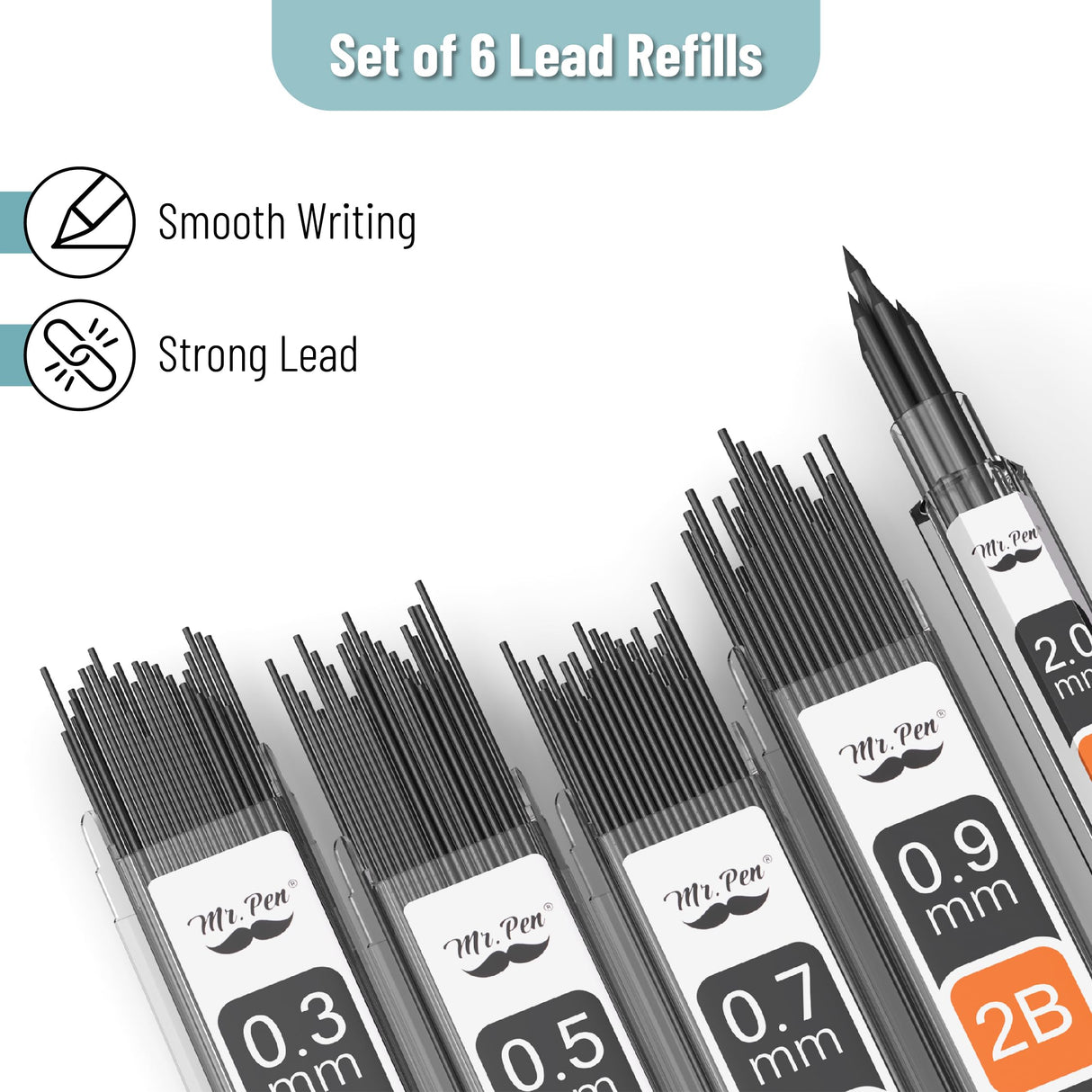 Mr. Pen- Metal Mechanical Pencil Set, 5Sizes, 0.3, 0.5, 0.7, 0.9, 2mm, Mechanical Pencils, Sketching Pencils, Drafting Pencil, Mechanical Pencil Metal, Lead Pencils, Drawing Mechanical Pencils Mr. Pen