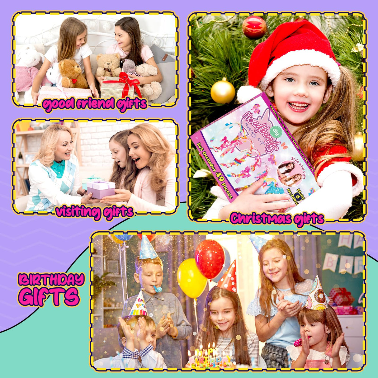 Unicorn Hair Accessories for Girls,Headband Making Kit Arts and Crafts for Kids Ages 4-6 6-8 8-12,Girls Toys Unicorn Gifts for 4 5 6 7 8 9 Year Old Girl Birthday Gifts Toyjolka