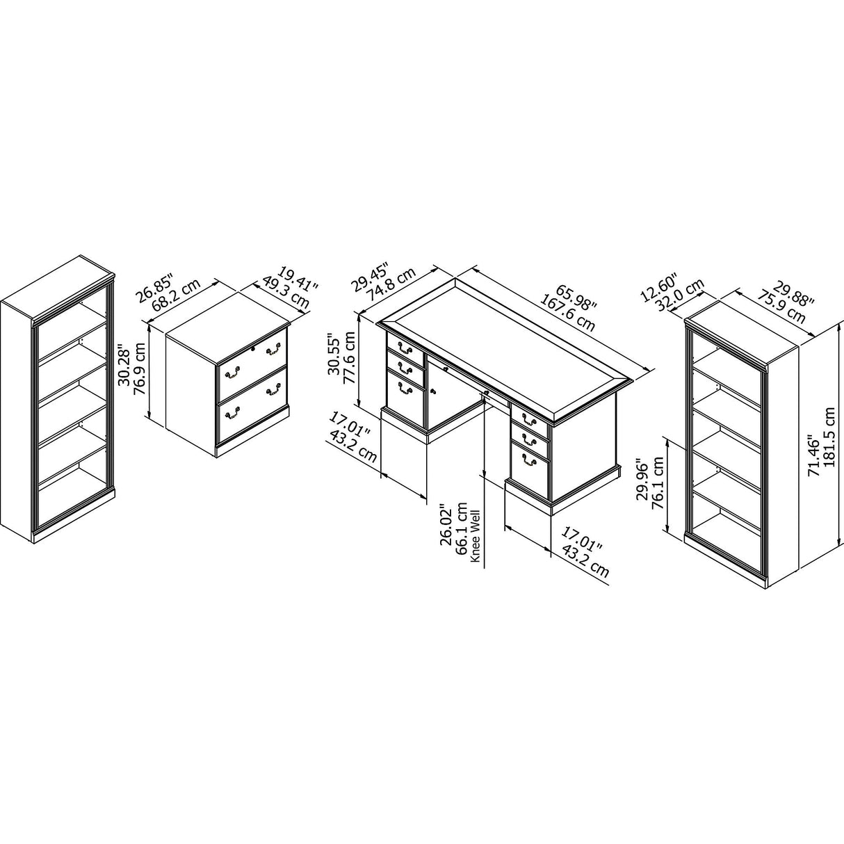 Bush Furniture Saratoga Home Office Desk, Brown Bush Business Furniture