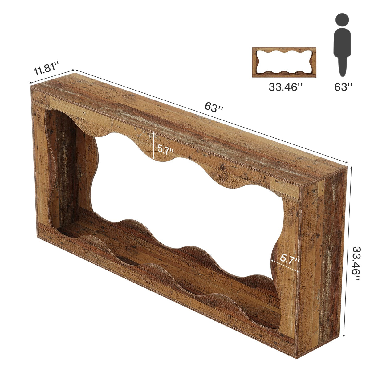 Tribesigns 63 Inches Farmhouse Console Table with Storage, Couch Table Behind Sofa, Long Entryway Sofa Station, Narrow Console Stand, Hallway Stand for Entryway Living Room, Mix Brown Tribesigns