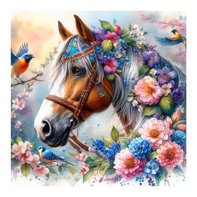 FHBUBPUP 5D Diamond Painting Kits for Adults, Horse Diamond Art Kits for Adults Beginners - DIY Full Drill Round Diamond Dot Gem Art, Craft Gift Suitable for Home Wall Decoration 12×12Inch