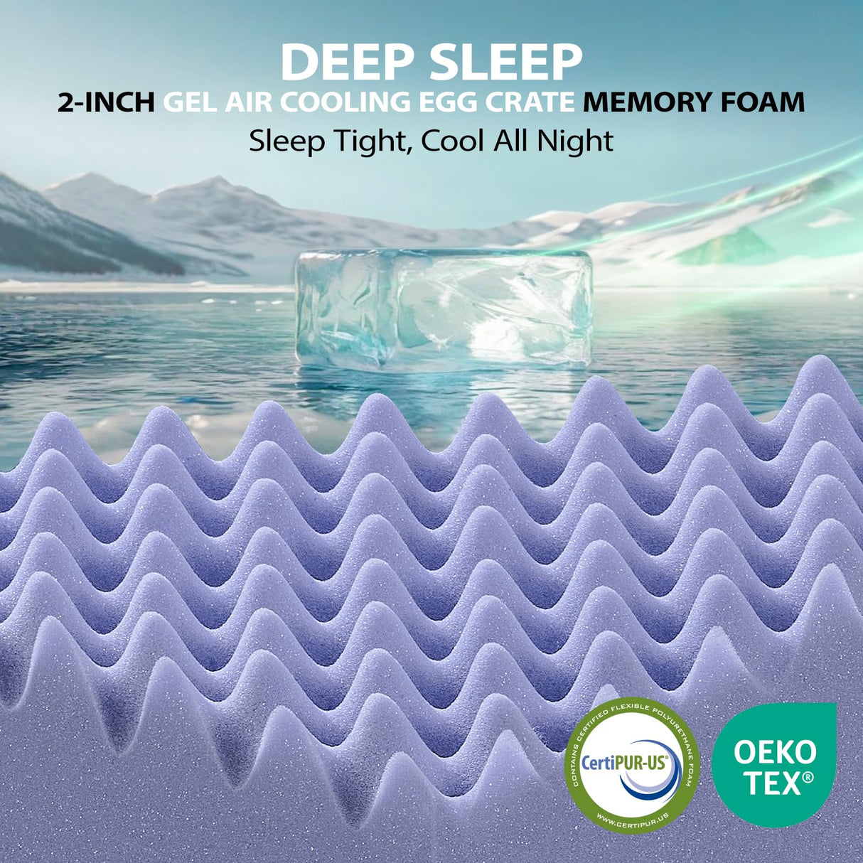 downluxe 4 Inch Queen Memory Foam Mattress Topper Pro Dual Layer 2 Inch Cooling Gel Egg Crate Memory Foam Plus 2 Inch Pillow Top Medium Firm with Deep Pocket downluxe