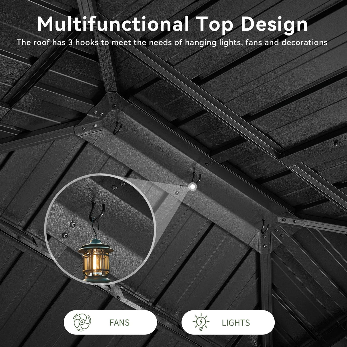 Aoxun 12'x14' Hardtop Gazebo, Aluminum Frame Canopy with Double Galvanized Steel Roof, Outdoor Metal Pavilion with Netting, Curtains for Backyard, Patio and Deck Aoxun