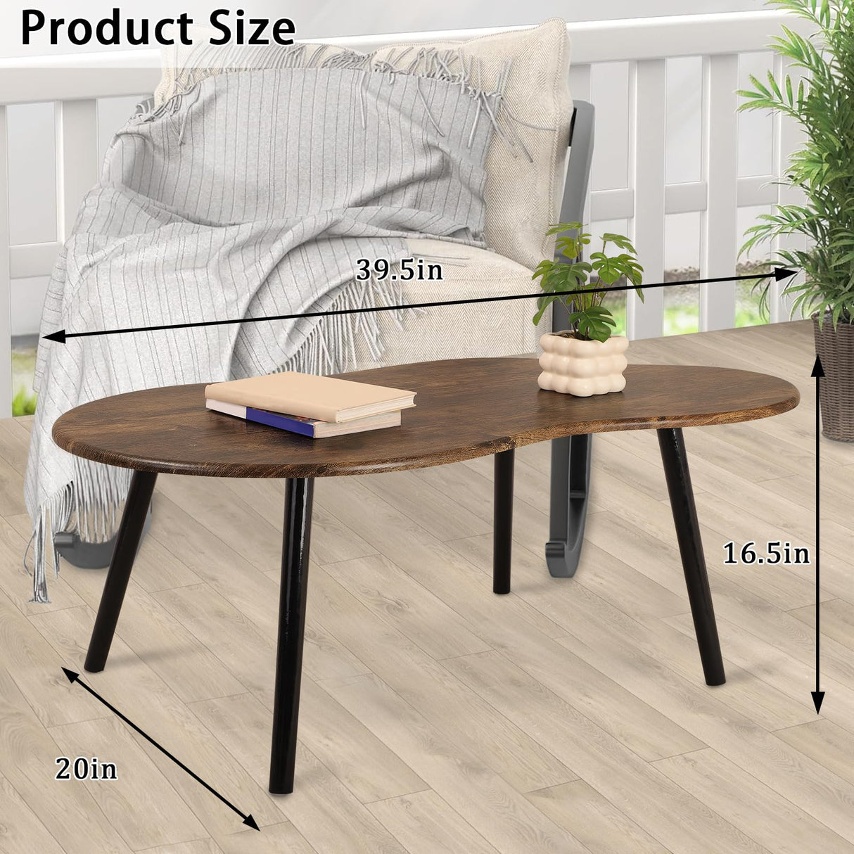 FEUFOAM Small Coffee Table Cloud Shape Coffee Table Industrial Coffee Tables Wood Irregular Center Floor Tables Mid Century Style Decorative Furniture for Living Room Small Spaces Office