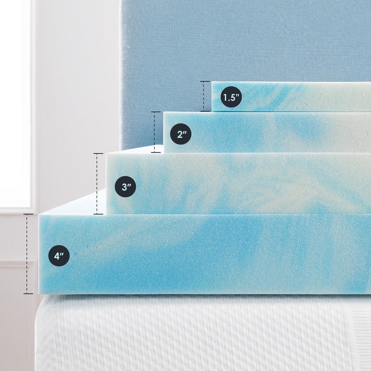 Best Price Mattress 4 Inch Swirl Gel AeroBreeze Cooling Air Flow Memory Foam Mattress Topper, Dorm Essentials, King Best Price Mattress