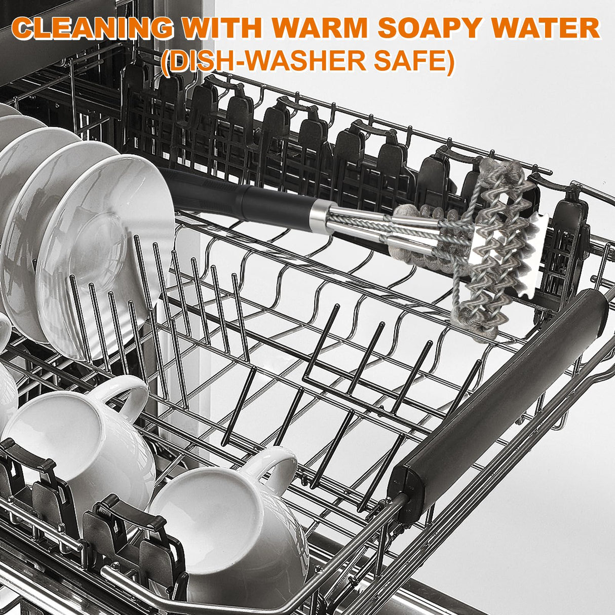 18" Bristle Free Grill Brush Barbecue Triple Scrubbers Cleaning Brush for Gas or Charcoal Grills,Compatible with Stainless Steel/Cast Iron/Porcelain Grill Grates BLACKSMITH FAMILY