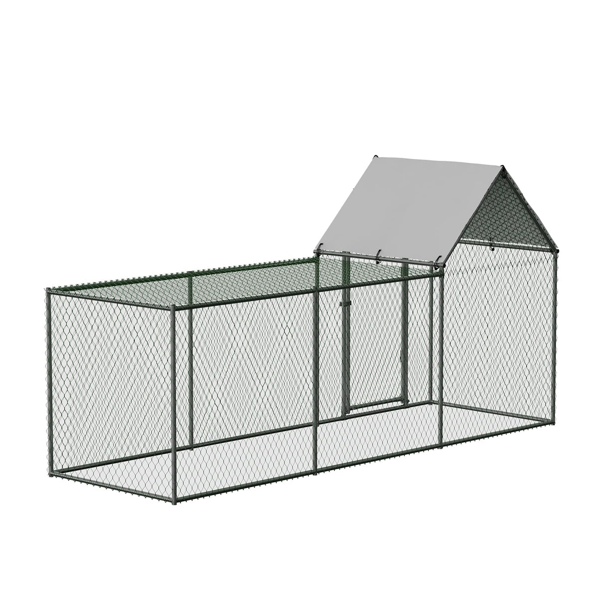 Chicken Coop, Large Metal Chicken Run, Outdoor Chicken Pen with Waterproof and Anti-UV Cover, Walk-in Chicken House with Lockable Door, for Yard, Farm Use, 10' W x 3.3' D x 5' H HarmonyHealth