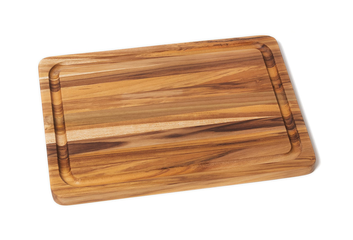 Lipper International 7215 Teak Wood Edge Grain Kitchen Cutting and Serving Board, Small, 12" x 9" x 5/8" Lipper International
