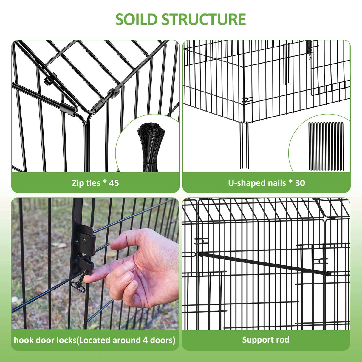 INJOPEXI Metal Chicken Coop 130"×40"×39" Chicken Runs for Yard with Cover Chicken Playpen Enclosure Chicken Pen Kennel Duck Coop Cage for Outdoor Backyard Farm Rabbit Dog Cat Small Animal Poultry INJOPEXI