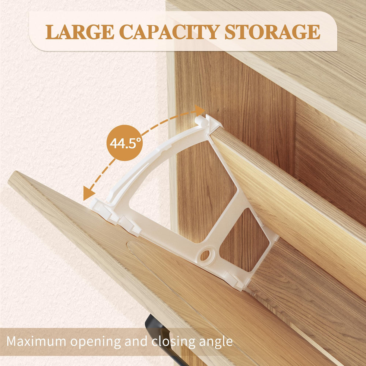 Crownland Shoe Cabinet, Shoe Storage Cabinet with 2 Flip-Out Drawers, Modern Two-Tier Shoe Rack Cabinet for Entryway, Hallway, Living Room(Wood) Crownland