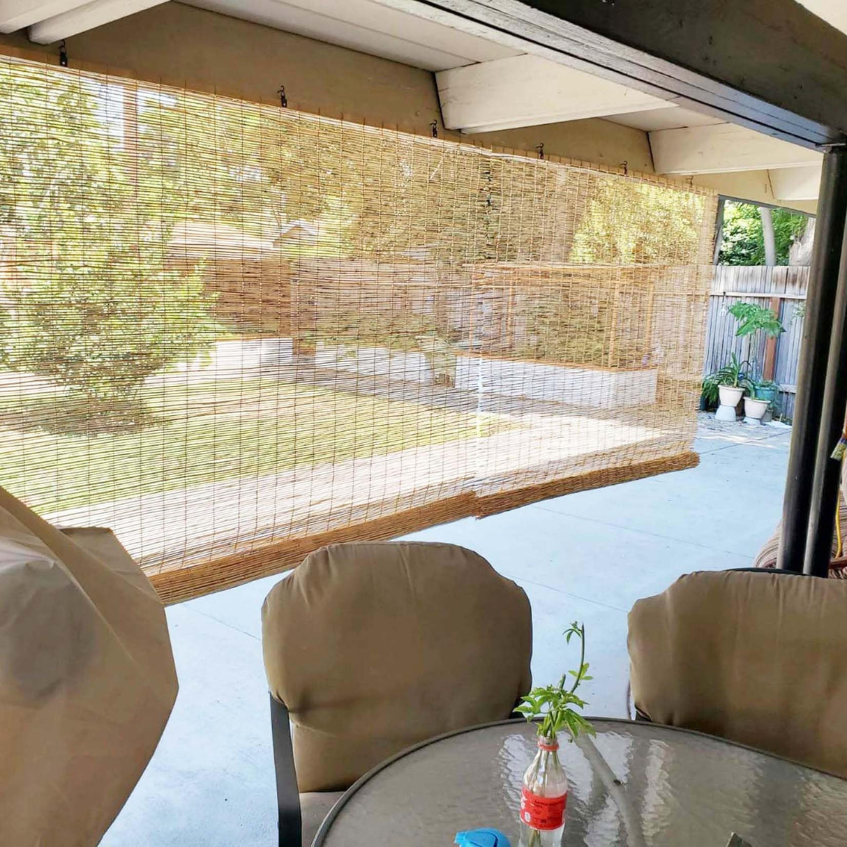 Natural Bamboo Shades for Patio 24 32 36 48 60 72 79 Inch Wide Outdoor Roll Up Blinds Waterproof Bamboo Roman Shades Privacy Sunshades Bamboo Blinds for Indoor Garden Porch Roll Up Bamboo Shades KaulaTrinx