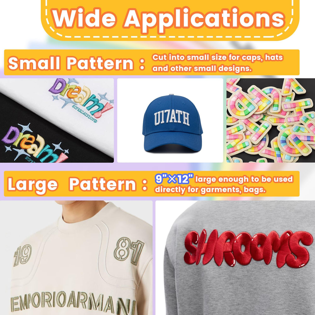 New brothread Tearaway Embroidery Stabilizer Backing for Caps and Hats - 4" x 8" 125 Sheets+15PCS Embroidery Puffy Foam 9″x12″ Large Size 3MM Creating 3D Embroidery Effect for Caps, Garments, Jackets New brothread