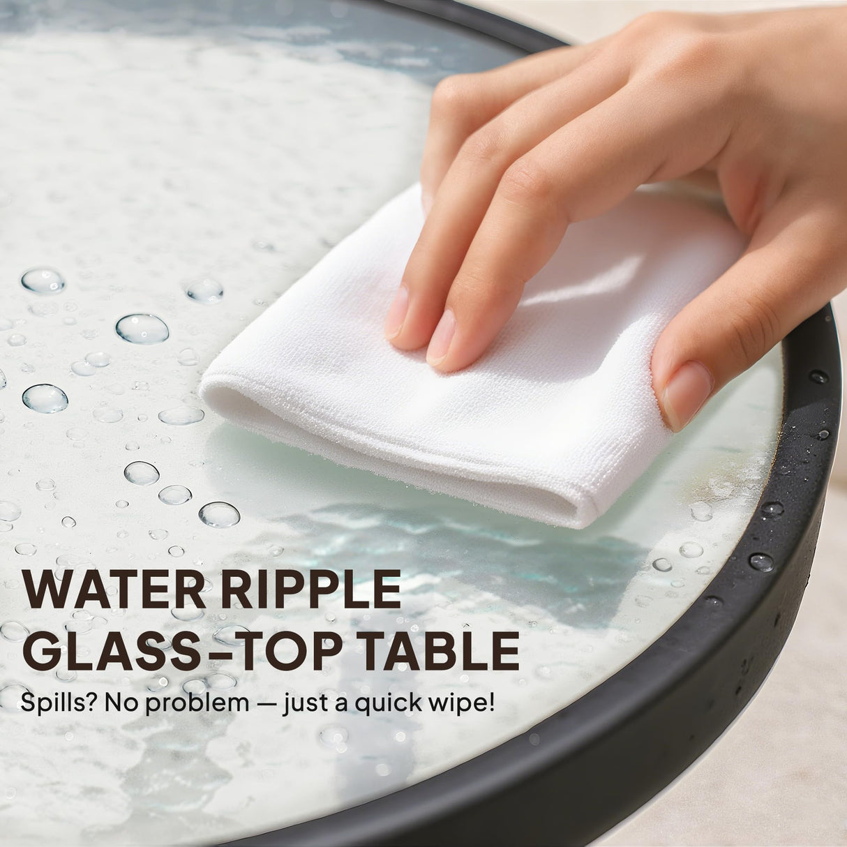 Outsunny 4 Piece Outdoor Bar Set with Umbrella, Patio Dining Set with 2 Folding Chairs, Wave Textured Tempered Glass Table for Backyard, Garden, Deck, Poolside, Brown Outsunny