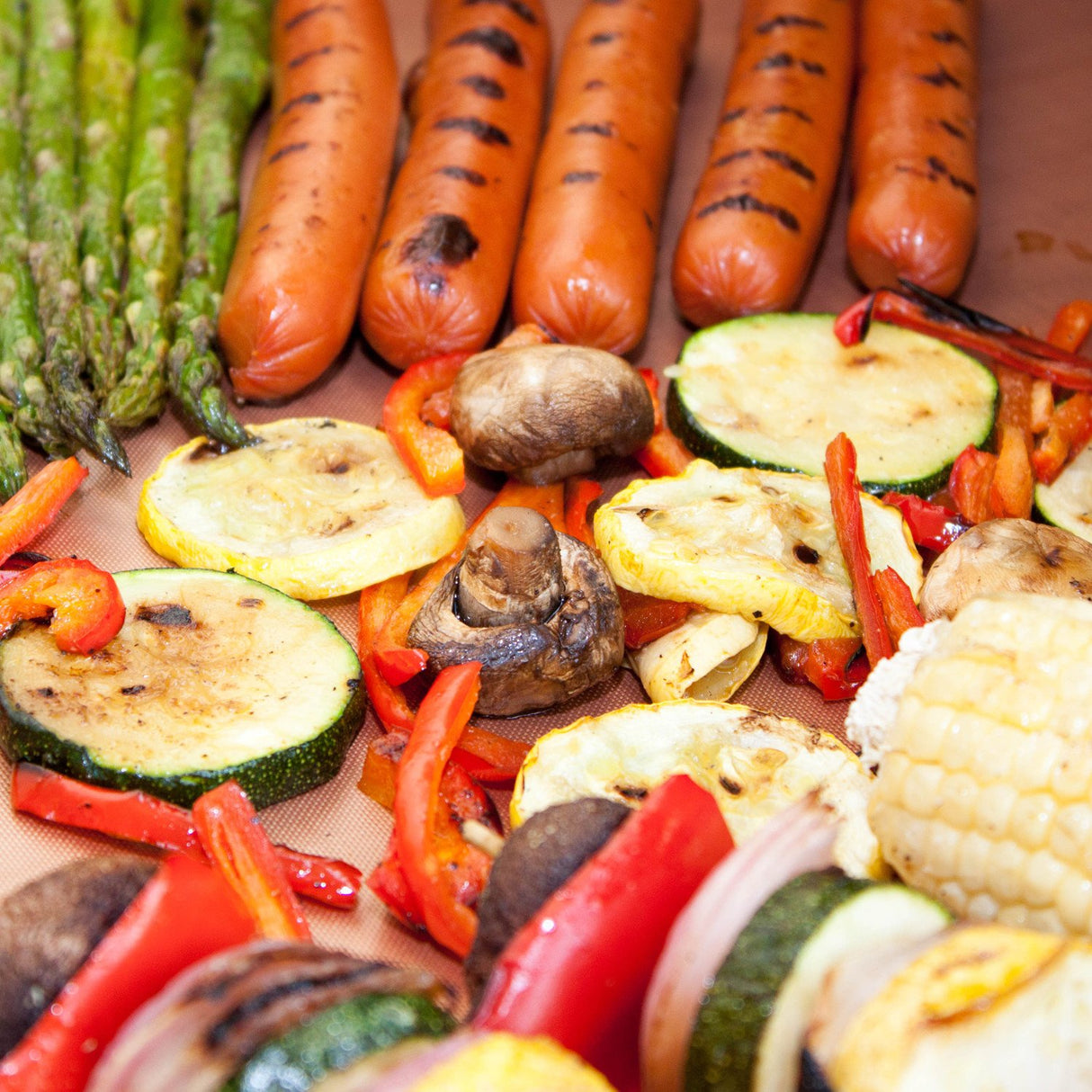 GrillShield - 2 Extra Large Copper Grill and Bake Mats - Best Gift - 17 X 23 inches Non Stick Mats for BBQ Griddle Baking, Reusable and Easy to Clean GrillShield