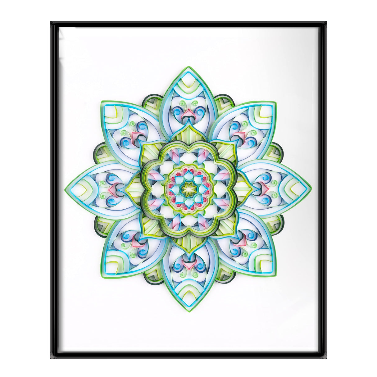 Uniquilling Quilling Kit, Paper Quilling Kits, 16 * 20-in Green Mandala Paper Filigree Kits with Quilling Tools& Using Manual, DIY Quilling Artwork Modern Wall Art for Living Room Uniquilling
