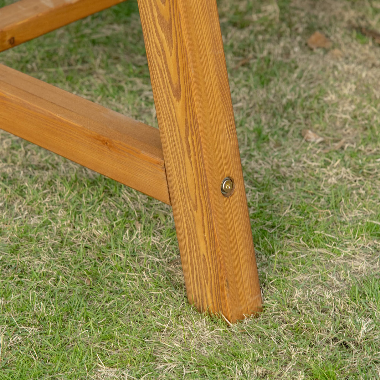 Outsunny 2 Seater Outdoor Swing Loveseat with Canopy and Hanging Chains, Patio Swing Chair, Wooden Porch Swing Glider, for Garden, Poolside, Backyard Outsunny