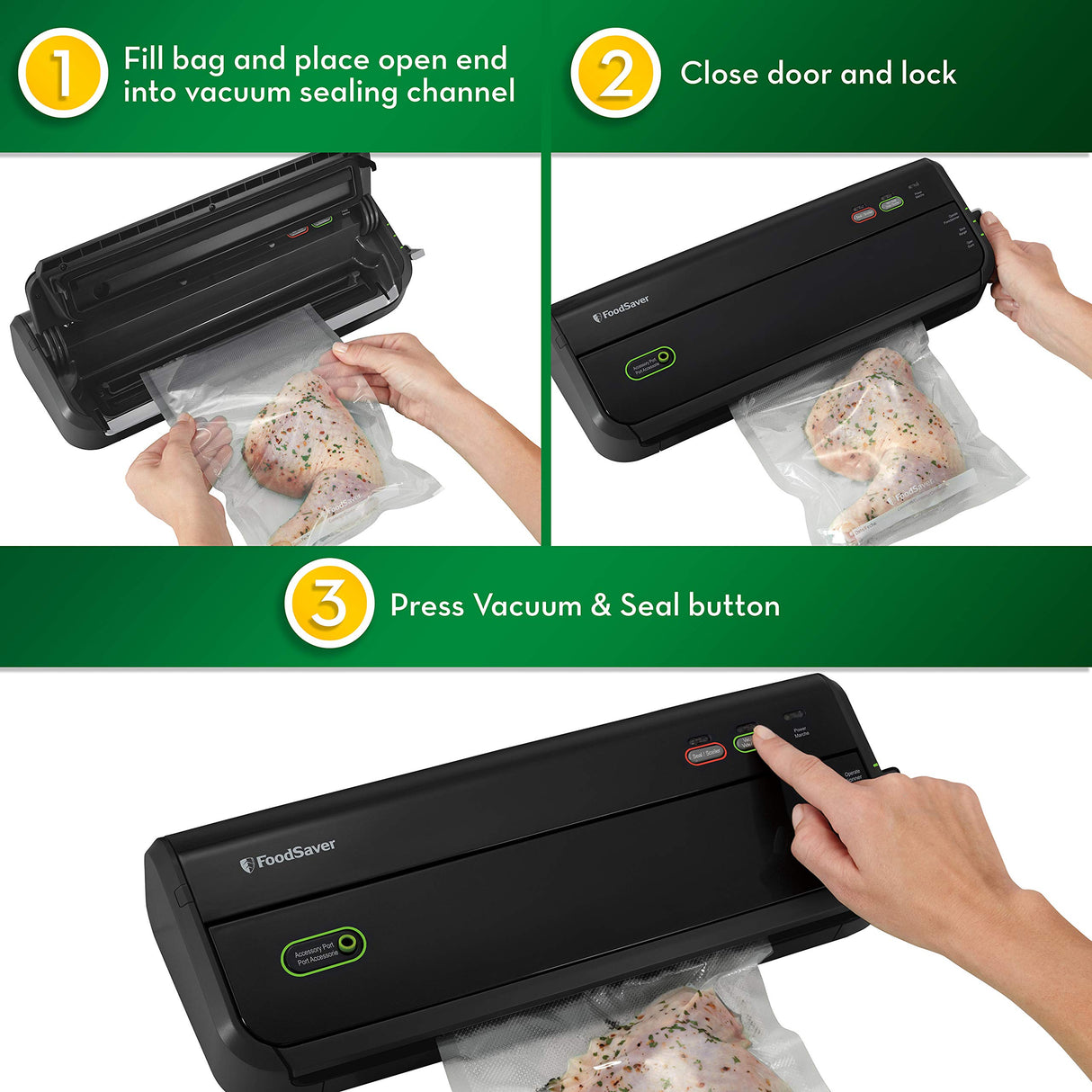 FoodSaver Vacuum Sealer Machine with Starter Vacuum Seal Bags & Rolls FOODSAVER