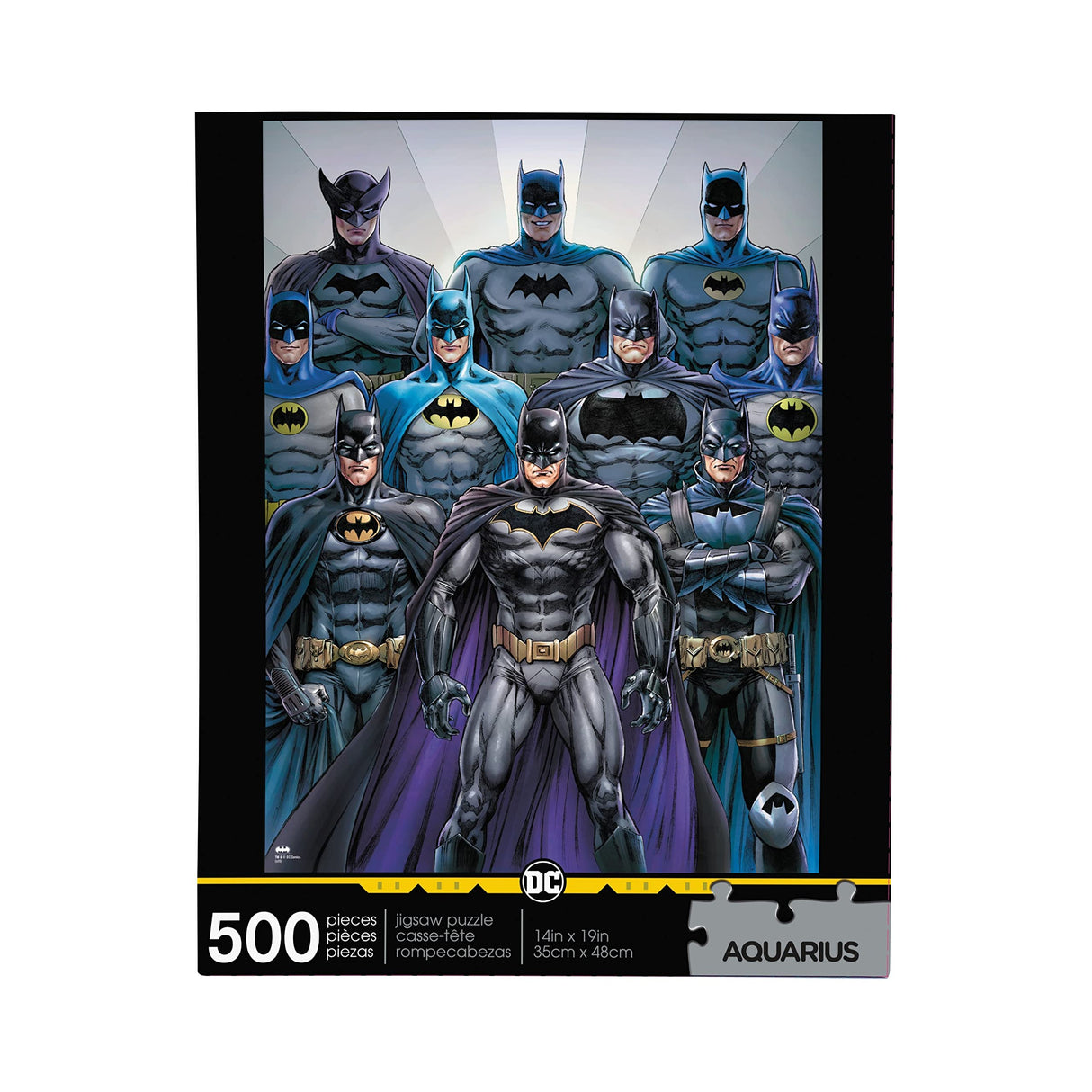 AQUARIUS DC Comics Batman Batsuits Puzzle (500 Piece Jigsaw Puzzle) - Glare Free - Precision Fit - Officially Licensed DC Comics Merchandise & Collectibles - 14 x 19 Inches AQUARIUS
