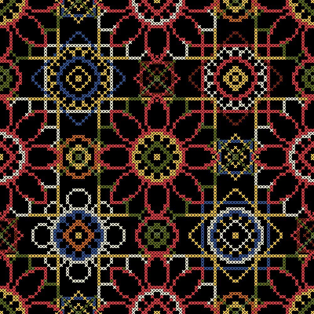 Caydo 2 Pieces 14 Count Classic Reserve Aida Cloth Cross Stitch Cloth, 25 by 18-Inch Big Size, Black Caydo